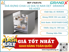 Giá đựng chai lọ gia vị dao thớt nan dẹt GRANDX XS.40S2 - 400mm